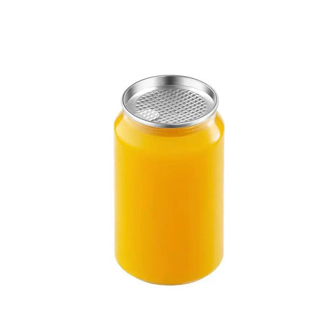 Clear 11oz Plastic Can Cups With Aluminum Lids For Automatic Seaming Machine, yellow PET container with sealed lid
