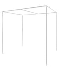 Hella Sturdy Queen Size Canopy Bed Frame Posts with Four Corner Stainless Steel Brackets for Universal metal setup.