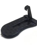 Beefed Up Aircraft Grade Aluminum Door Step For Tesla Cybertruck Roof Rack Cargo Gear Haul Rock Solid Tailgate Entry Platform With Paint Safe Rubber Grip Pads, showing black design with textured surface.