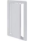 Rock Solid White Abs Plastic Access Panel With Six By Twelve Inch Cut Out For Drywall Wall And Ceiling Patch Quick Install No Sweat Fit Smooth Electrical Plumbing Hole Cover Built Tough Indoor Outdoor Choice Premium Inspection Door Replacement, side view showing smooth finish.