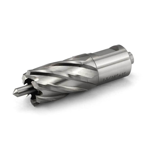 JESTUOUS annular cutter, 13/16 in cutting diameter, 3/4 in Weldon shank, HSS with pilot pin