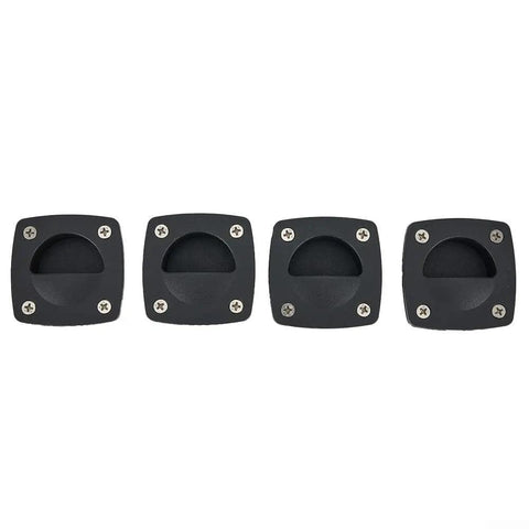 Recessed Nylon Pull Handles Marine Grade For Boats And Yachts Black Flush Mount Cabinet And Drawer Hardware Durable Saltwater Ready Replacement Kit 4