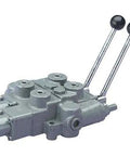 Two Spool 4 Way 4 Position Hydraulic Directional Control Valve 3000 PSI Lever Operated 25 GPM Replacement For RD522GCGA5A4B1