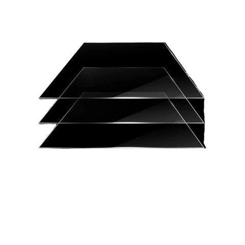 Top Shelf Replacement Release Film For Wide Format LCD Resin 3D Printers 690X510mm X 0.3mm Thick 3 Pack stacked black sheets