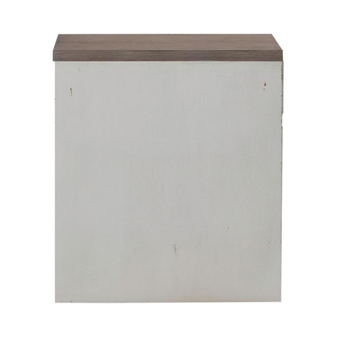 Built Different L Shaped Office Desk Set Crafted From Heavy Duty Wood, Classic Antique White And Rustic Weathered Brown Finish, Compact corner block.