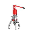 Pro Grade Hydraulic Gear Puller And Wheel Hub Remover, Heavy Duty Reversible Jaw Bearing Buster For Auto Shop, 50 Ton alloy steel puller with red lever.