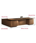 Boss Mode Executive Computer Desk For Home Office Large Standing Workstation Blending Retro Charm With Modern Vibes Durable Manager Table, dimensions shown.