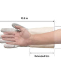 Heavy Duty Welding Gloves For MIG And Stick Welding, Built To Take The Heat, 13.8 Inch Gauntlet Cuff, Grey, showing dimensions