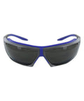 Boss Level Anti Fog Safety Glasses With Smooth Grip TPR Cushion And Dark Tinted Lenses built tough for heavy duty work, front view.