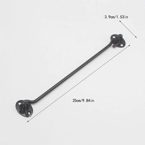 SCRFFCQPC Stainless Steel Heavy Duty Hook and Eye Latch for Gate Barn Door, 25cm long, black finish, for indoor and outdoor use.