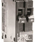 Q2020NC Two Single Pole 120 Volt Non Current Limiting Circuit Breaker 20 Amp Black For QT Style Plug In Panels Space Saving Design And Easy Install In Residential Load Centers, black duplex breaker