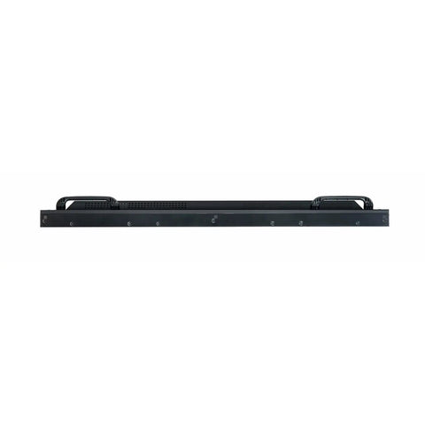 Forty Nine Inch Digital Signage Display Rock Solid Fanless WebOS Smart Panel 2500 Nit Brightness sleek side view with handles.