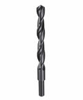 14mm Drill Bit With 10mm Reduced Shank Heavy Duty HSS 4241, Black Oxide Nitriding Finish, 118 Degree Point, front view