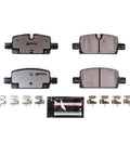 PowerStop Z36-2174 rear brake pads with installation hardware; carbon-fiber ceramic, 4-piece set