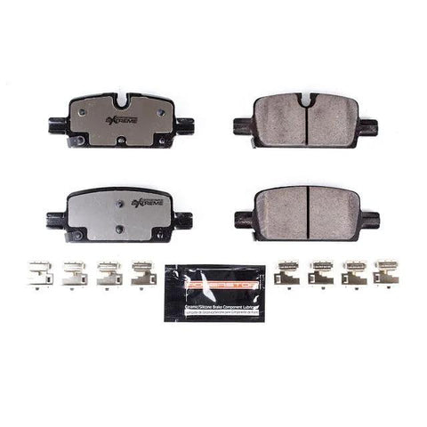 PowerStop Z36-2174 rear brake pads with installation hardware; carbon-fiber ceramic, 4-piece set