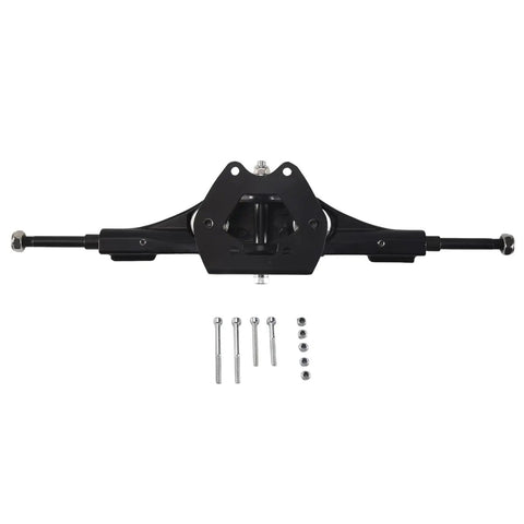 17 Inch Aluminum Electric Skateboard Trucks with Gasket, high-strength motor trucks, bridge riser pads, flat plate mounts shown.
