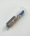 Single syringe of Two 10cc Pro Grade Solder Paste Flux Tin Sn63 Pb37 25-45um for PCB SMD Repair on white background.