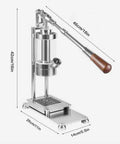 Straight Up Manual Espresso Machine With 16 Bar Pressure Lever Operated Design and Visual Gauge, stainless steel, 46cm tall