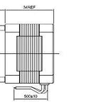 NEMA 17 stepper motor with a 5:1 planetary gearbox, front and side dimensioned views.