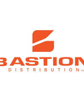Bastion Distribution logo featuring bold orange text and emblem, representing quality utility trailer products.