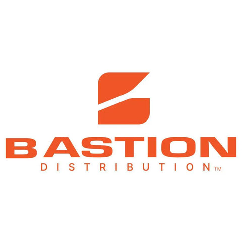 Bastion Distribution logo featuring bold orange text and emblem, representing quality utility trailer products.