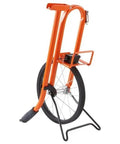 Road Ready Measuring Wheel With 3 Foot Circumference spoked wheel, foldable handle, compact design for surveying and landscaping tasks.