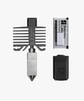 Hotend with 0.2mm stainless steel nozzle for X1 Carbon and P1 series 3D printers, kit components displayed on white background.