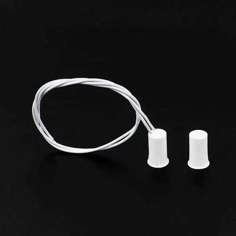 Recessed Magnetic Door Switch RC-33 NC For Security Window Or Door Contact Sensor Alarm, Wired 110V, White, Easy Install