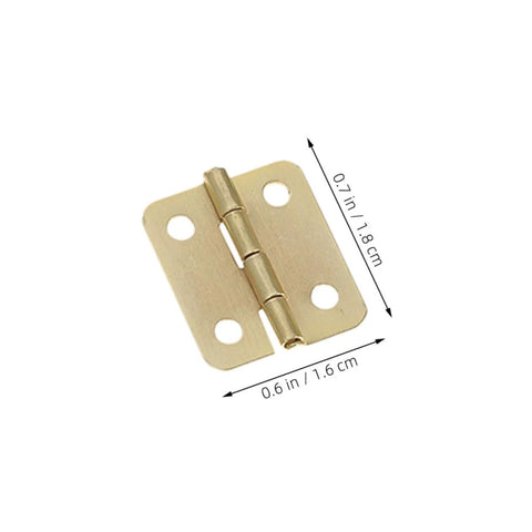 Mini Jewelry Box Hinges Set With Screws 40 Pcs 270 Degree Cabinet Hinges For Dollhouse Miniatures DIY Crafts Wooden Boxes And Small Decorative Hardware NAMOARLY shown in close-up with dimensions.