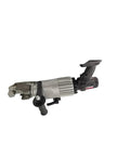 Rugged Portable Electric Rebar Cutter And Steel Rod Bender Heavy Duty Job Site Tool No Sweat Operation Smooth Bending Wireless Design Works Like A Champion, close-up view showing handle and cutting mechanism.