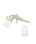Dual Action Portable Airbrush Paint Spray Pen With 20Cc Cup Totally Grip And Go Design Self Cleansing Lightweight Handle, profile view with cup.