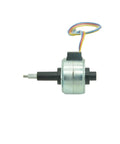 35mm Permanent Magnet Micro Screw Stepper Motor With 5V, 12V, Or 24V Options, side view showing wires and shaft.