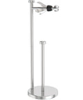 One Hand Tear Free Damping Toilet Paper Holder Stand With Storage Built In, Rustproof Stainless Steel Free Standing Roll Holder