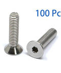 100 Pcs 8-32 Stainless Steel 304 Hex Socket Flat Head Cap Screws Kit, 3/4 Inch Length, 0.160 Inch Diameter, 32 TPI Countersunk Head