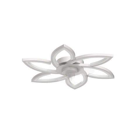 Low Profile Bladeless Ceiling Fan With Lights And Remote Control 6 Speed Wind 3 Color Temperatures Quiet Reversible DC Motor Flush Mount Smart Timing 66W White in petal design