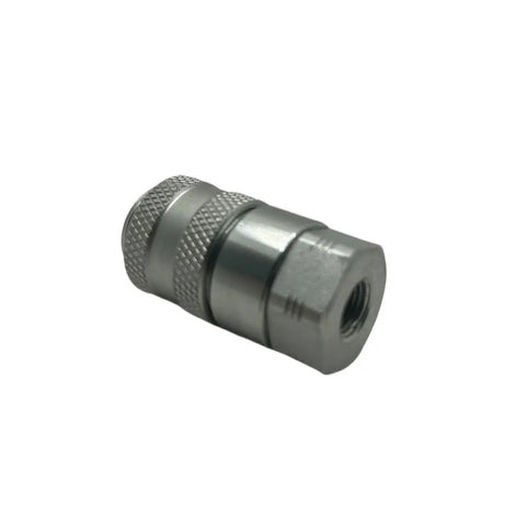 Beefy Heavy Duty Steel Test Port Quick Coupler for Diagnostic Tools with 1/8 Inch Body Size and 1/8-27 NPTF Thread, Silver Finish