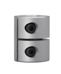Front view of aluminum alloy rigid shaft coupling with two-screw clamp, 25mm length, 20mm diameter, bore 6–8mm