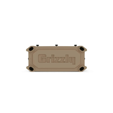 Heavy Duty 100 Qt Hard Side Cooler With Two Inch Foam Core Keeps Gear Ice Cold Through Any Adventure Made In Usa And Built Tough For Beach Camping Trips, beige rotomolded cooler, top view.