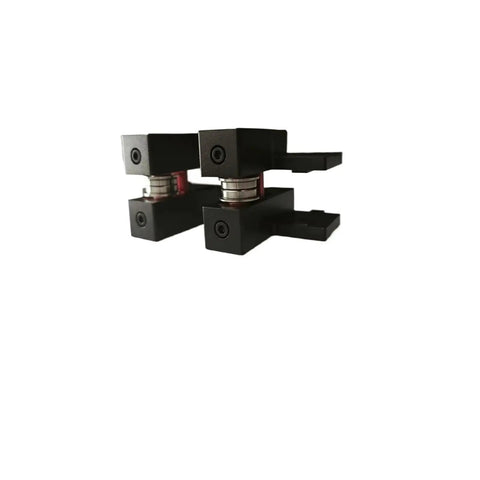 Aluminum CNC Machined XY Front Idler Tensioner Kit For 2.4 3D Printers - Precision Tension Set, Front Mount, Easy Install, Beefy Aluminum Alloy For Smooth, On-The-Fly Tension Control. Black CNC aluminum front idler tensioner kit for Voron 2.4 3D printer