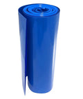 Heavy Duty Pvc Heat Shrink Wrap Tube, 5.9 Inch Flat Width In Bold Blue, 3 Meter Roll coiled for cable repair and insulation.