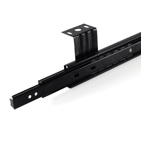 Close-up view of Heavy Duty Drawer Slides 2 Pack Full Extension Ball Bearing Slides With Soft Close For Keyboard Extensions.