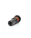 Real Deal Carbon Steel Spring Plunger With Flange Mount, Light Load Telescopic Pin For Snap Action Indexing And Rapid Tightening Column, No Fuss Industrial Hardware MT332-16-10MM close-up view of pin with hex mount and blue detail.