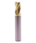 End mill, solid carbide, ZRN-coated, 5/16 in cutting dia, 3-flute square end, purple shank, 2 in overall length.