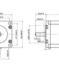 Technical drawing of Nema 23 stepper motor 8mm shaft dimensions