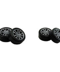 30 Piece Rubber Tire Wheel Set With 2mm Shafts For DIY RC Cars Robots And More, 18mm Diameter Wheels 7mm Wide Displayed