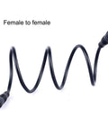 3 Pin Ebike Extension Cable Waterproof Ip66 Connector For Electric Bike Scooter, female-to-female black cable