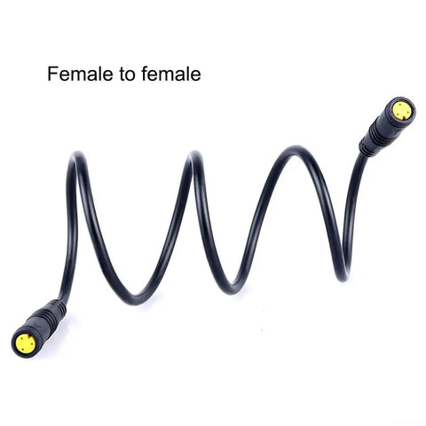 3 Pin Ebike Extension Cable Waterproof Ip66 Connector For Electric Bike Scooter, female-to-female black cable