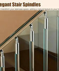 28 Pc Clear Acrylic Safety Rails For Outdoor Steps And Decks, Weatherproof Stair Balusters With A No Sweat Install, Straightup Durable Guards That Really Kick Up Your Patio Vibe, elegant acrylic stair spindles in a modern interior.