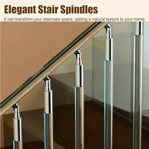 28 Pc Clear Acrylic Safety Rails For Outdoor Steps And Decks, Weatherproof Stair Balusters With A No Sweat Install, Straightup Durable Guards That Really Kick Up Your Patio Vibe, elegant acrylic stair spindles in a modern interior.