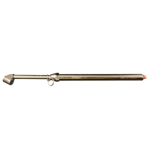 Dual Head Tire Pressure Gauge With Plated Brass Tube, 12.75 Inch Reach, Easy Read 1-160 PSI, Dual Chuck No-Fuss Access